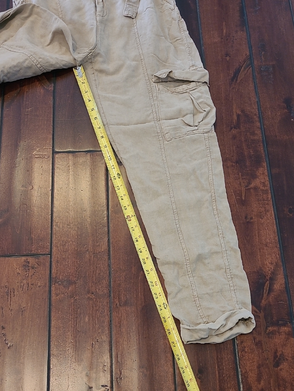Nicole Miller Beige Cargo Pants with Belt Size M - Picture 5 of 7